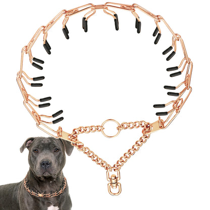 Stainless Steel Prong Pinch Dog Collar with Quick Release – Adjustable No-Pull Training Collar