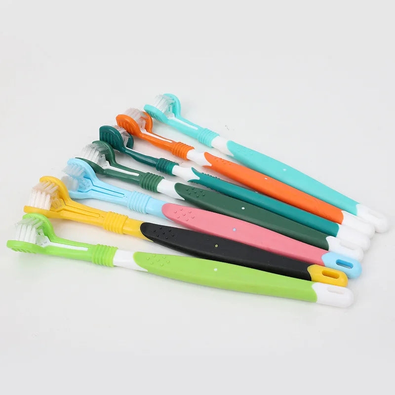 Three-Sided Pet Toothbrush for Complete Oral Care – Gentle and Effective