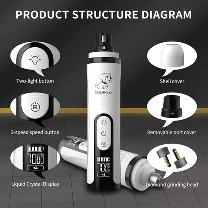 Rechargeable Pet Nail Grinder for Cats & Dogs