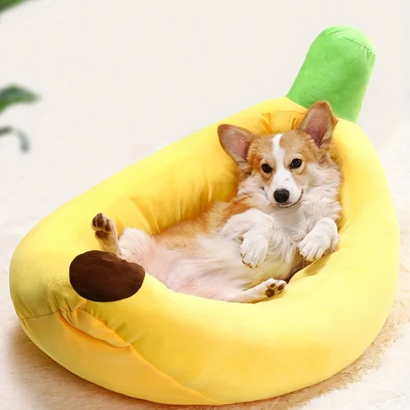 Cute & Cozy Banana Pet Bed for Cats and Small Dogs – Soft, Fun, and Washable
