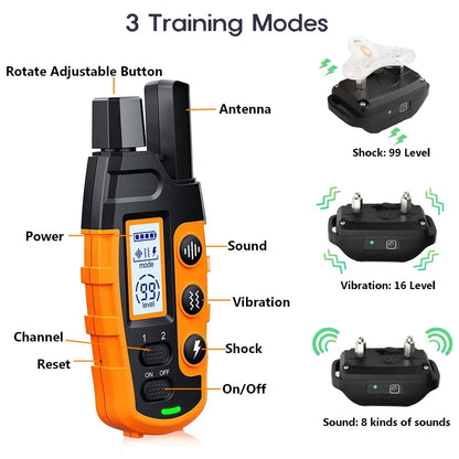 3300FT Dog Training Collar with Remote – Rechargeable &amp; Waterproof E-Collar