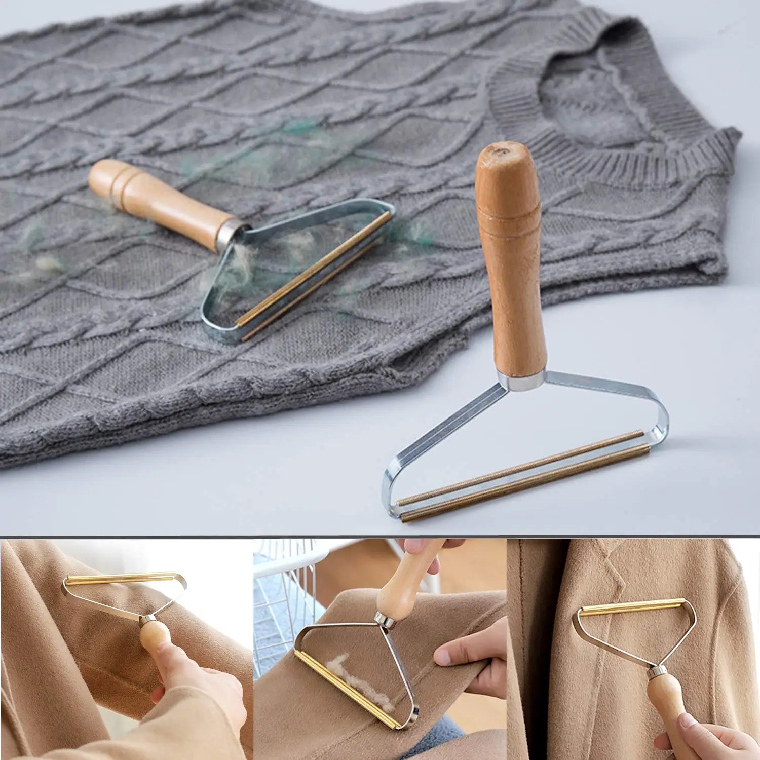 Portable Pet Hair &amp; Lint Remover – Manual Brush for Clothes, Carpets &amp; Upholstery