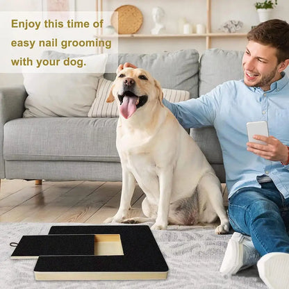 Dog Nail Scratchboard – Adjustable Wooden Nail Filing Board for Safe &amp; Stress-Free Grooming
