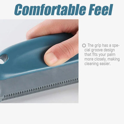 Portable Manual Lint Hair Remover Brush – Double Serrated Design for Pet Hair & Dust Removal