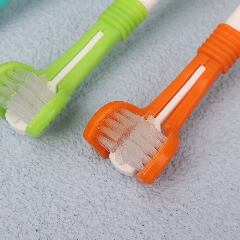 Three-Sided Pet Toothbrush for Complete Oral Care – Gentle and Effective