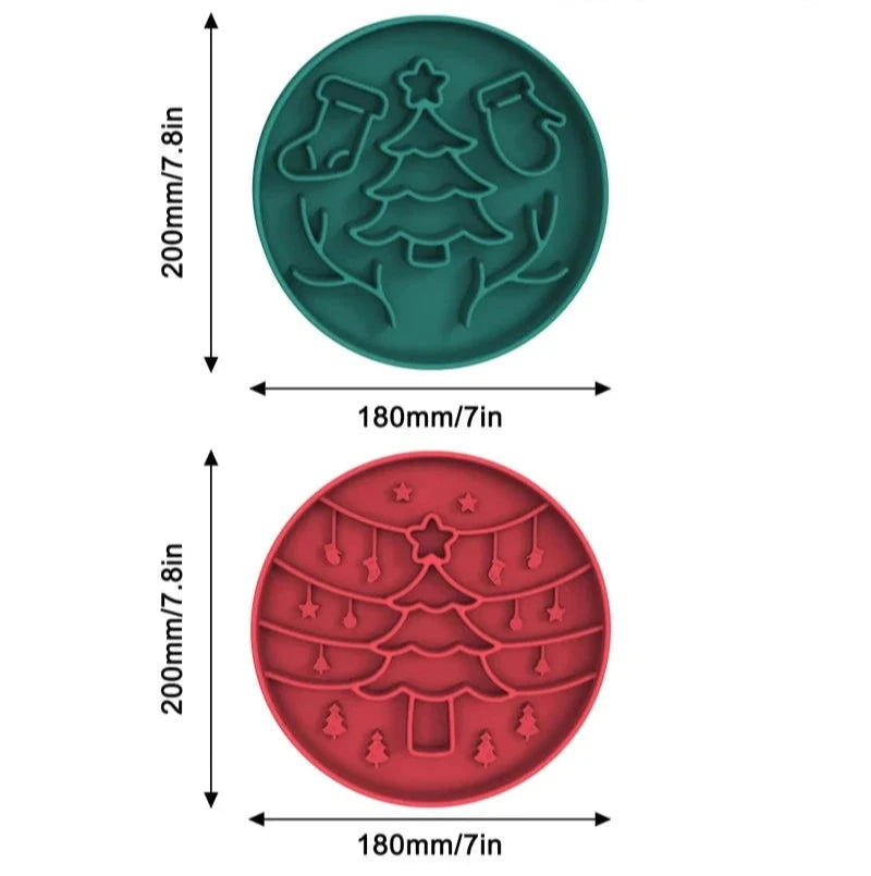 Christmas-Themed Silicone Slow Feeder Bowl – Fun &amp; Stress-Free Mealtime