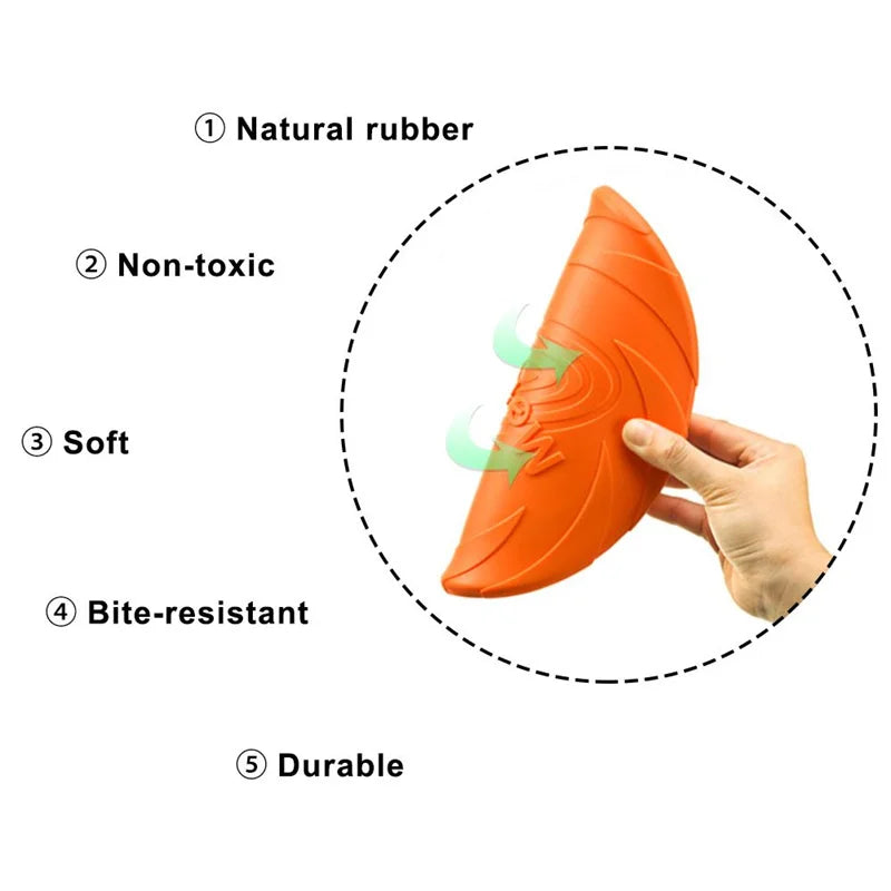 Durable Bite-Resistant Flying Disc Toy for Dogs – Soft, Elastic &amp; Outdoor-Friendly