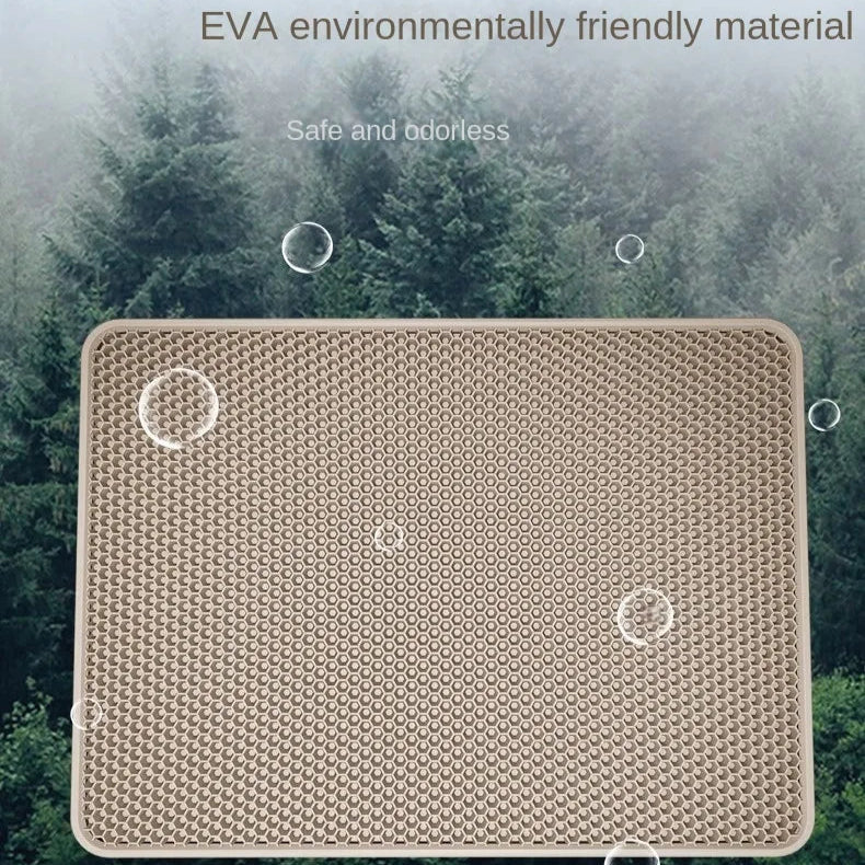 Waterproof EVA Cat Litter Mat – Double Layer, Non-Slip &amp; Easy to Clean