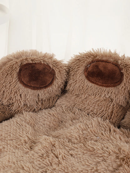 Fluffy Paw-Shaped Dog Bed for Small to Large Pets