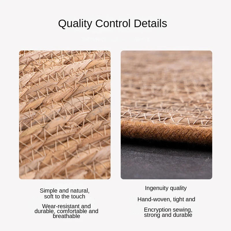 Round Rattan Cat Scratch Mat – Natural Woven Pad with Optional Teaser Ball