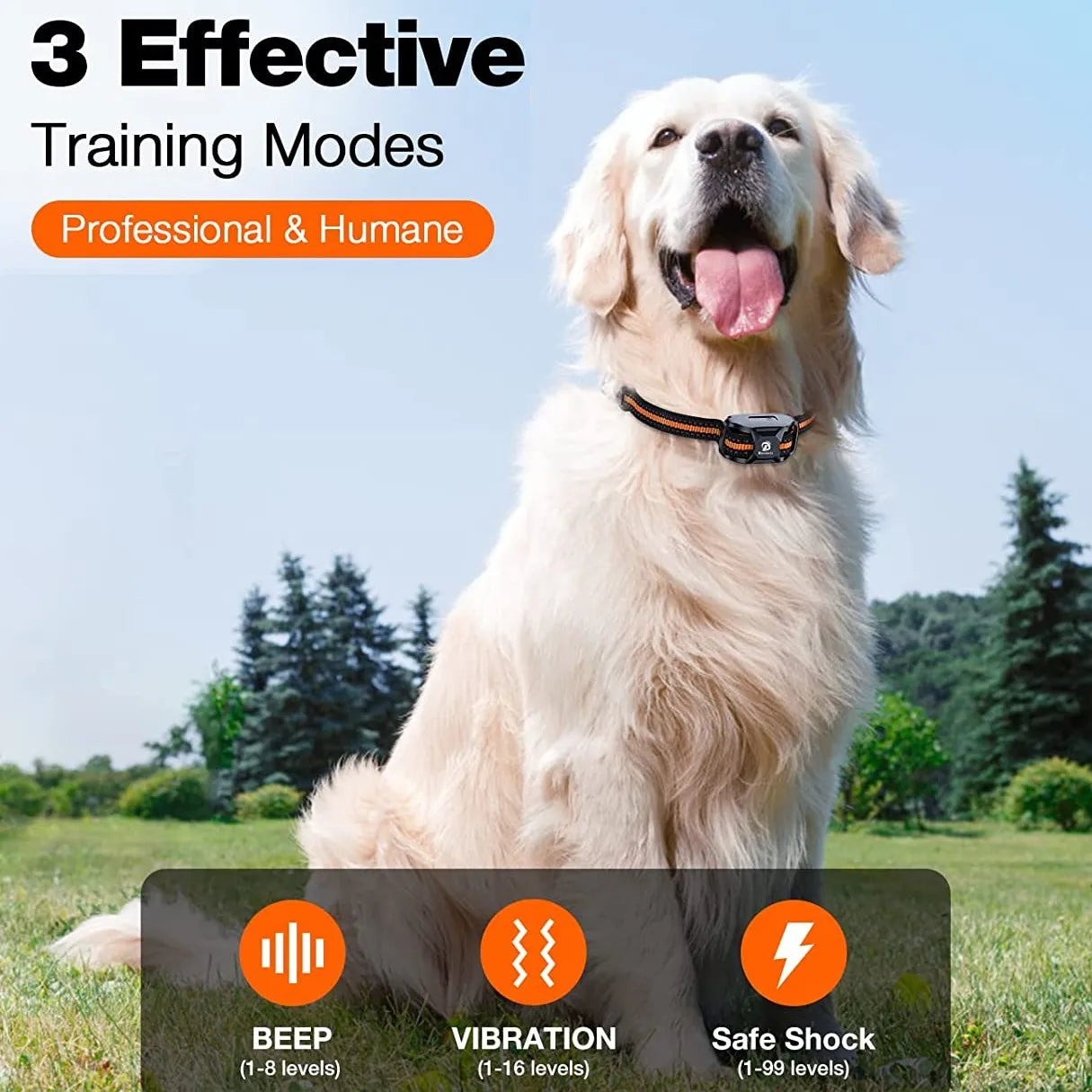 3300FT Dog Training Collar with Remote – Rechargeable &amp; Waterproof E-Collar
