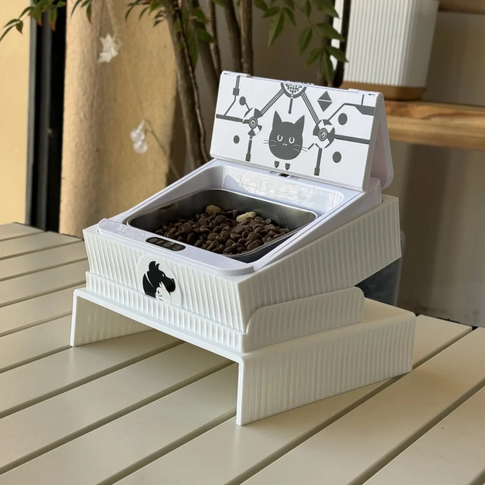 Smart RFID Cat Feeder – Automatic, Rechargeable &amp; Infrared-Sensing