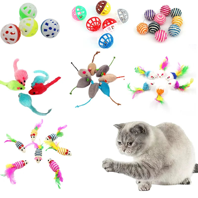 Plush &amp; Feather Cat Toy Sets – Lightweight, Durable, and Entertaining