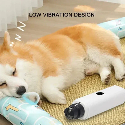 Rechargeable electric pet nail grinder with USB – Safe grooming clipper tool for trimming dog and cat nails at home.
