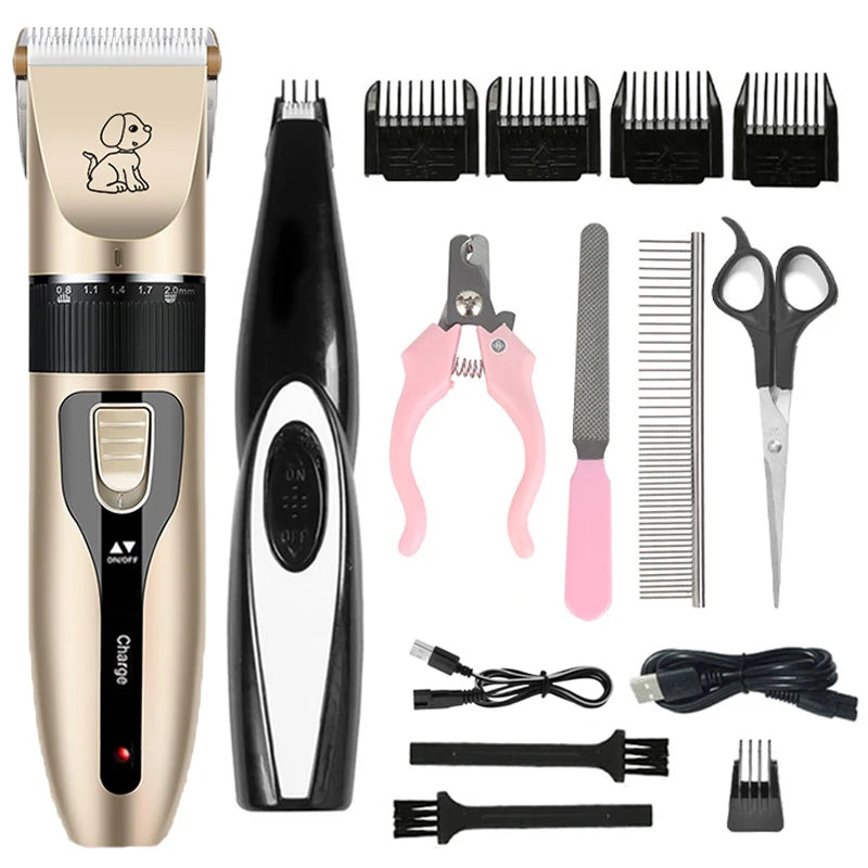 Rechargeable Pet Grooming Clipper Kit – Quiet, Cordless &amp; Adjustable for Dogs and Cats