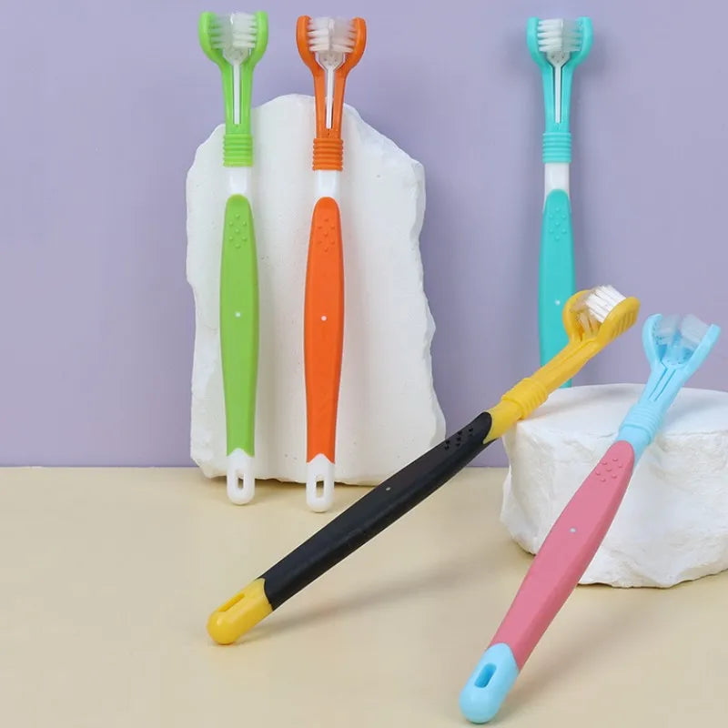 Three-Sided Pet Toothbrush for Complete Oral Care – Gentle and Effective