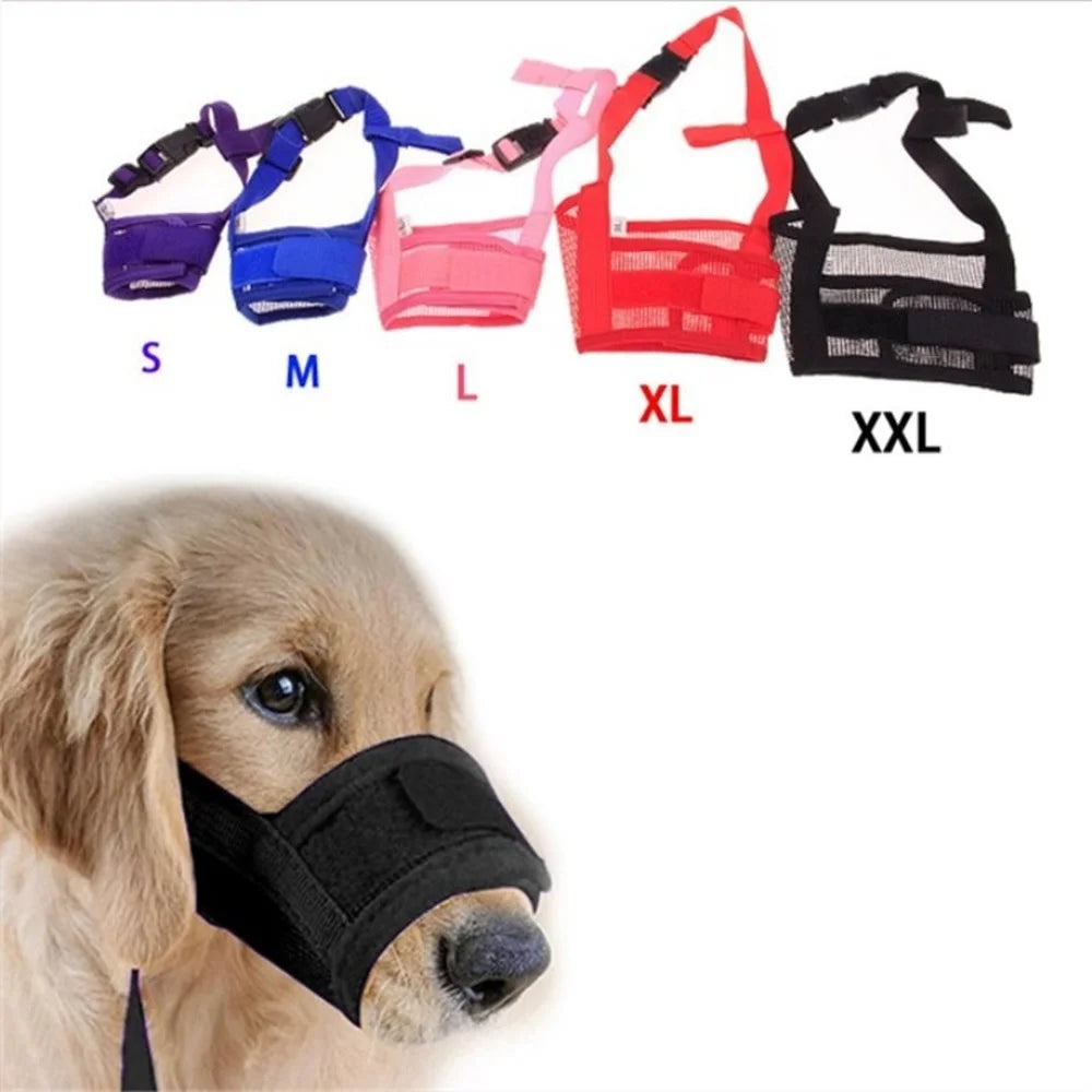Adjustable Breathable Mesh Dog Muzzle – Anti-Bark &amp; Bite Control