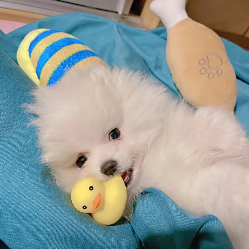 Soft Squeaky Dog Toy – Durable, Bite-Resistant, &amp; Perfect for Small Pets