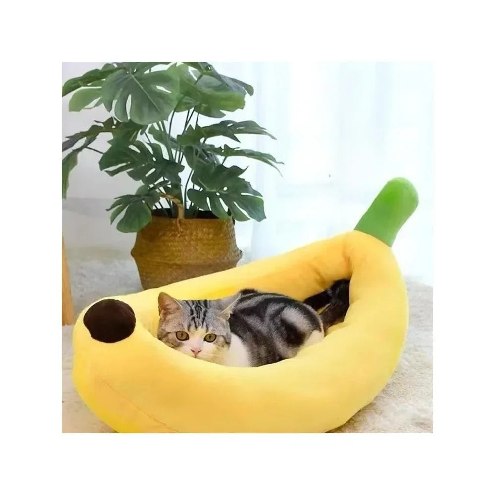 Cute & Cozy Banana Pet Bed for Cats and Small Dogs – Soft, Fun, and Washable