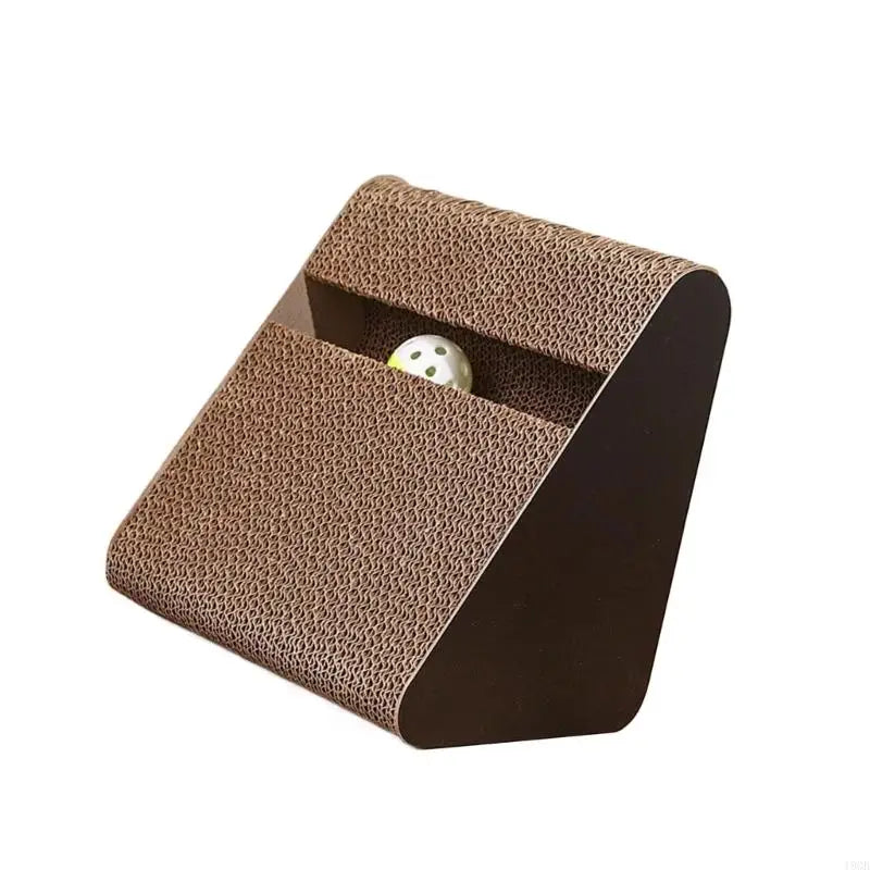 Triangular Cat Scratcher with Rotating Ball – Multiuse Claw Board for Play, Exercise &amp; Rest