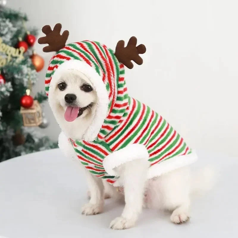 Christmas Pet Costume – Warm and Festive Attire for Small Dogs and Cats