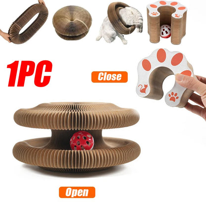 Magic Organ Cat Scratcher – Transformable Corrugated Toy for Claw Care &amp; Interactive Play
