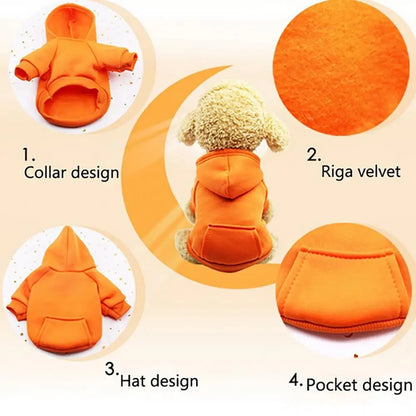 Puppy Pet Hooded Sweatshirt with Pocket for Autumn/Winter