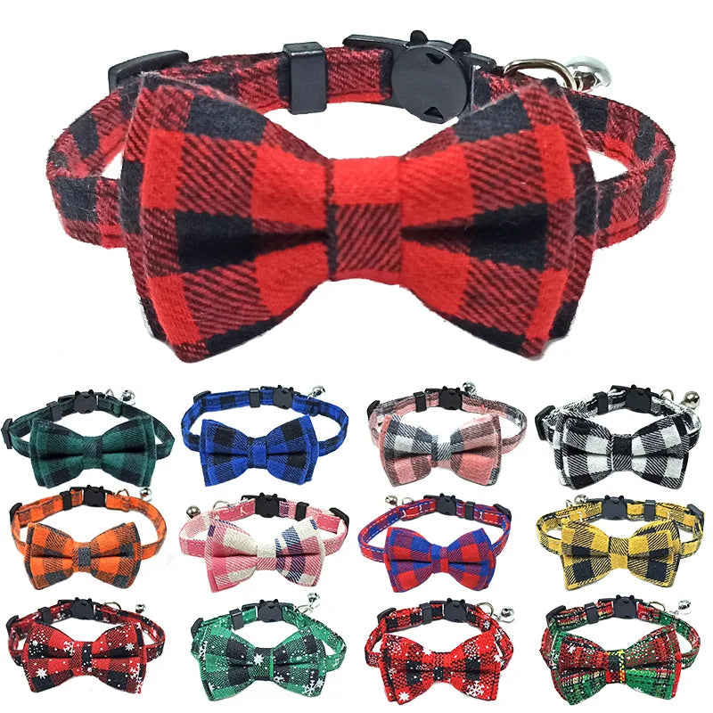 Christmas Cat Collar with Bow Tie &amp; Bell – Festive and Adjustable