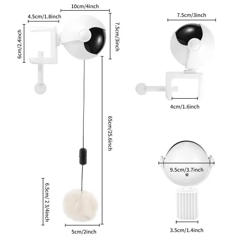 Interactive Electric Cat Teaser Toy – YoYo Lifting Ball with Motion, Flutter &amp; Rotation